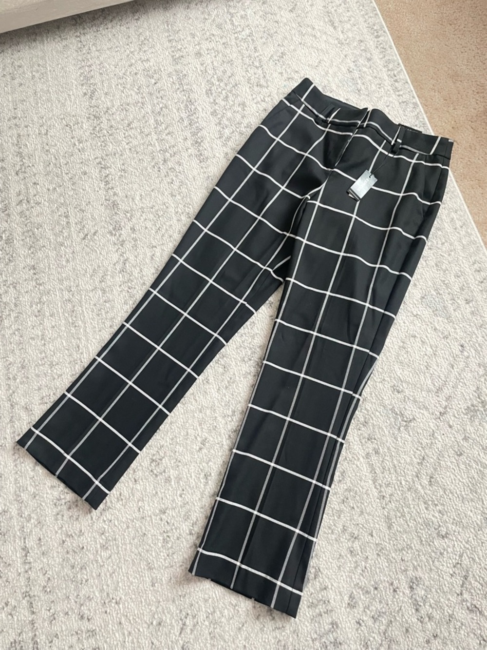 Express Black Windowpane Plaid Dress Pants